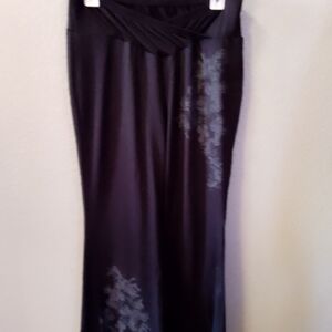 ROMWE Black Maxi Skirt with Gray Accents